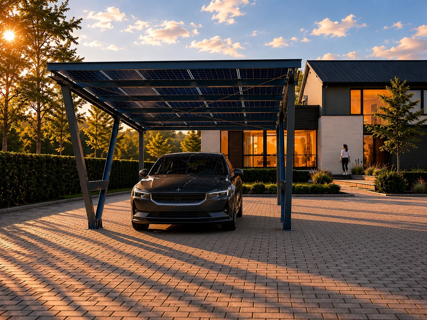 Pensilina VICA 1 auto — casa con carport